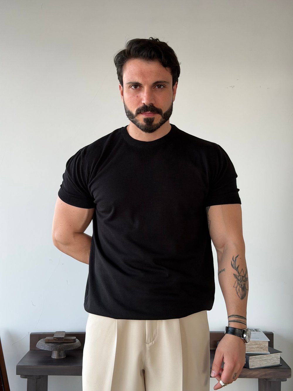 Scallini Basic Siyah Triko 