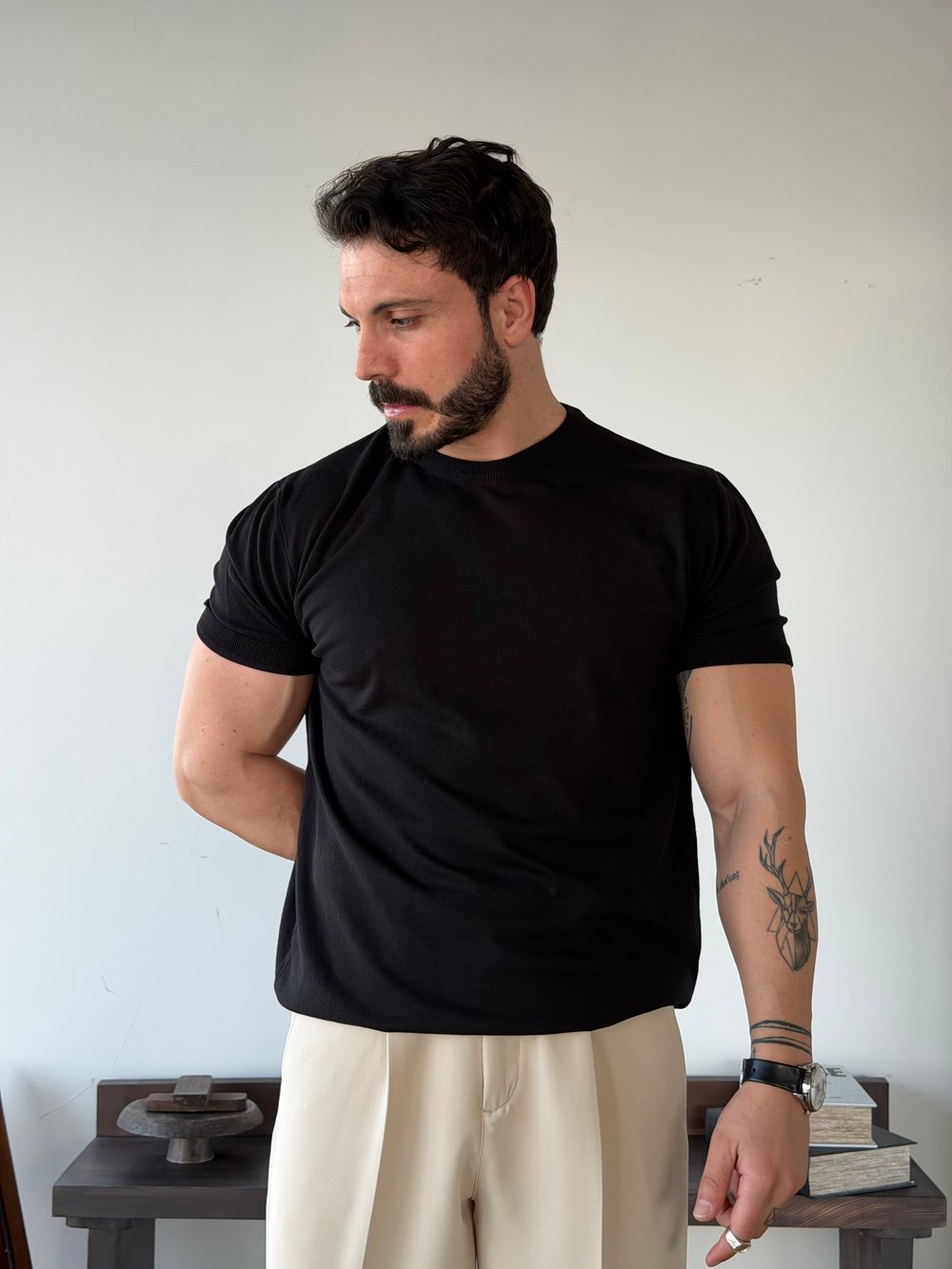 Scallini Basic Siyah Triko 
