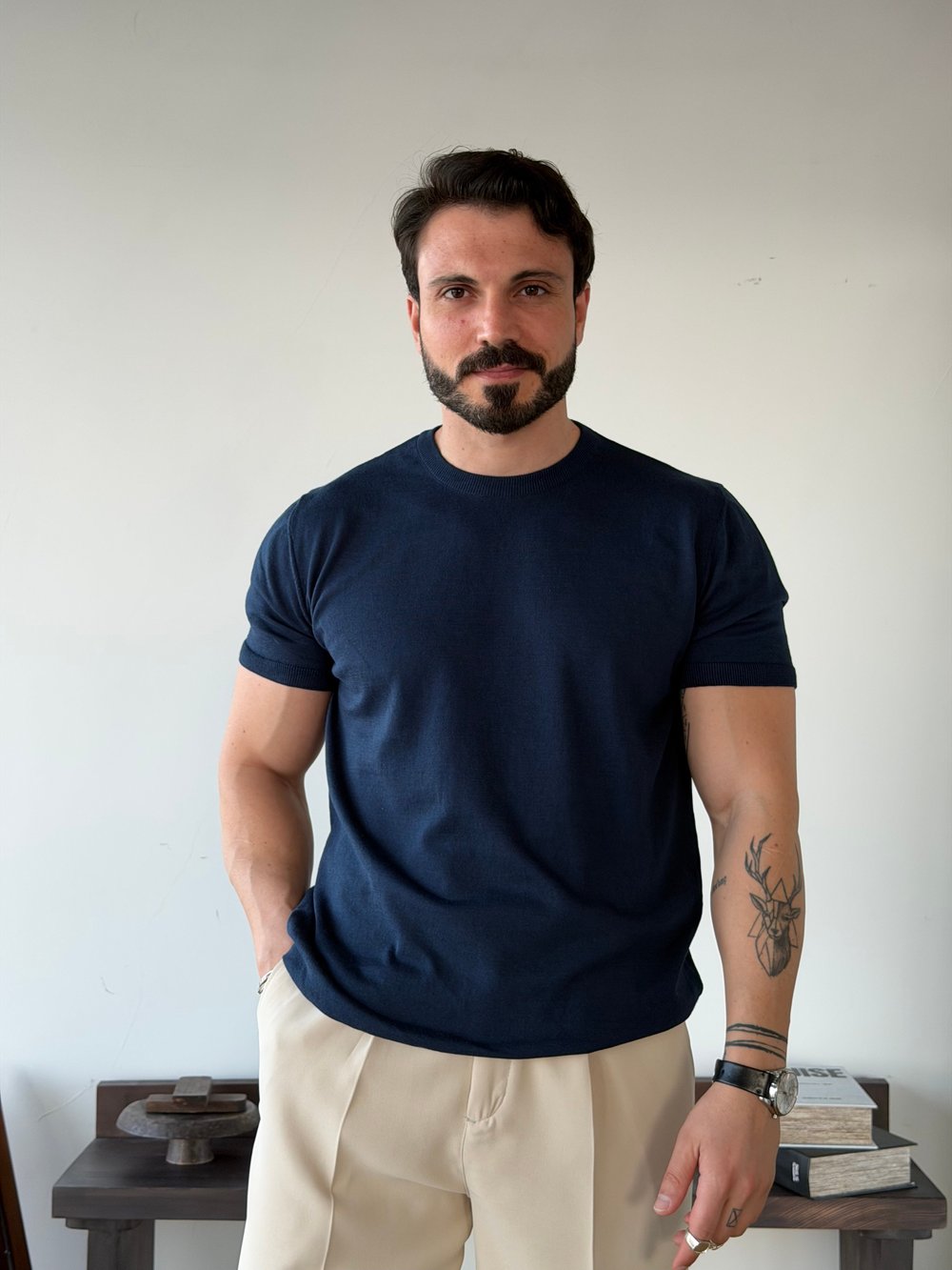 Scallini Basic Lacivert Triko 