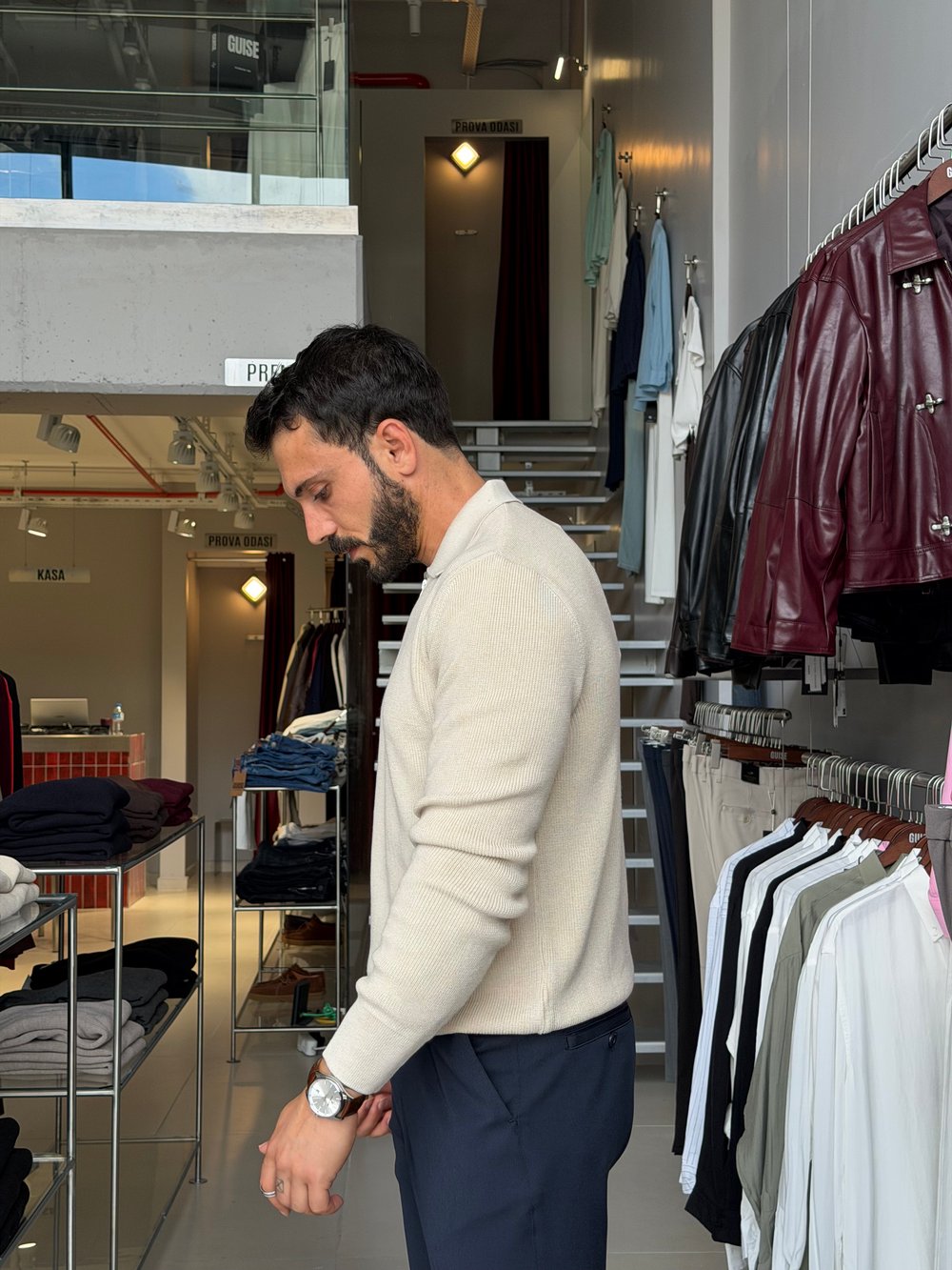 Skonder Taş Fermuarlı Polo Yaka Triko