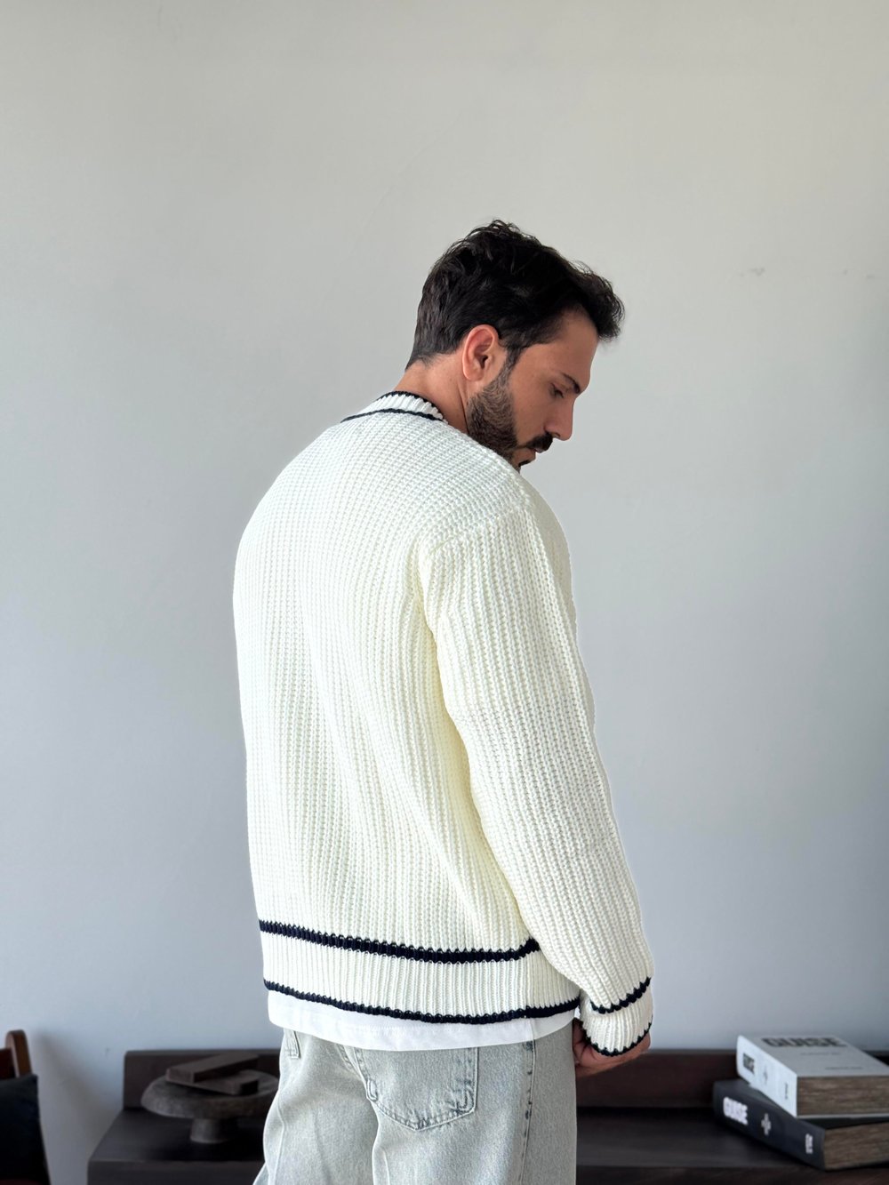 Velas Krem Triko Hırka