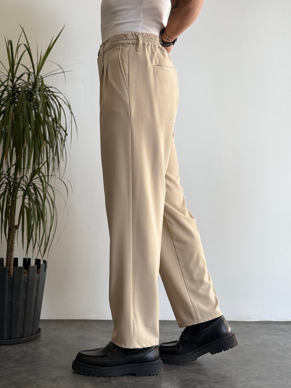 Venüs Dark Bej Baggy Pantolon