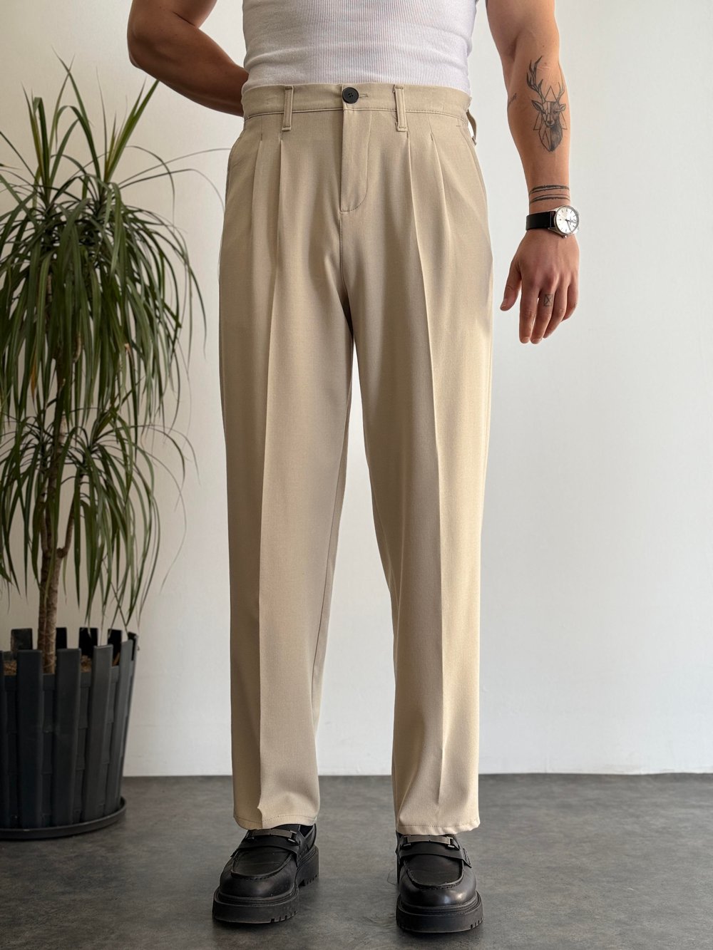 Venüs Dark Bej Baggy Pantolon