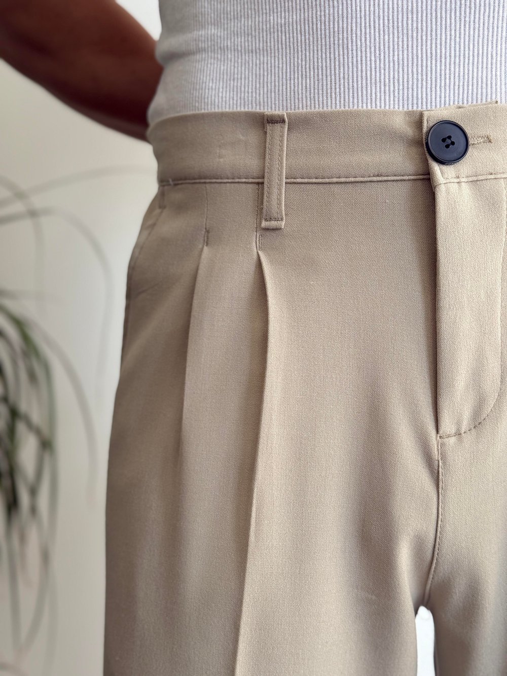 Venüs Dark Bej Baggy Pantolon