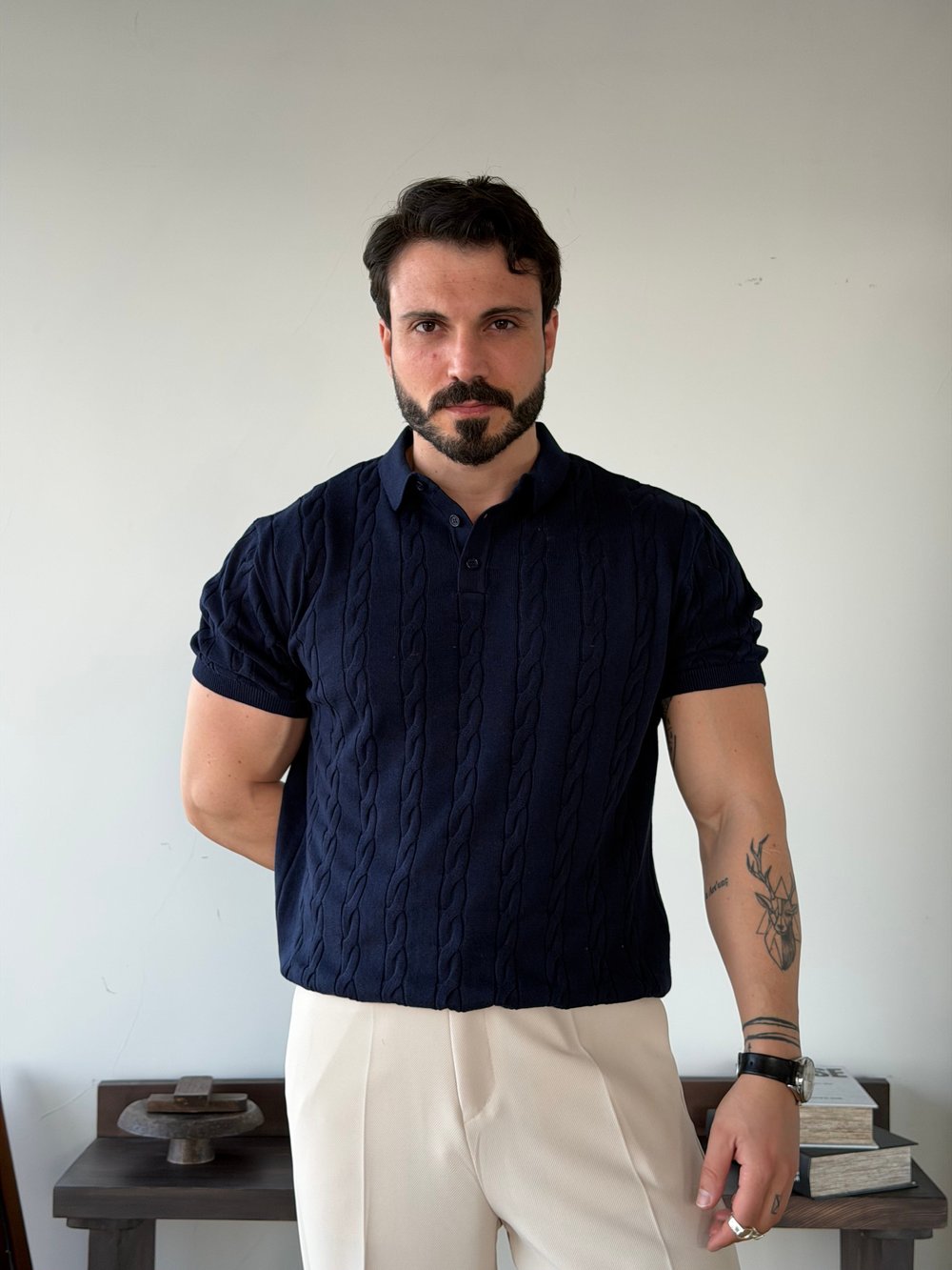 Verona Desenli Lacivert Triko