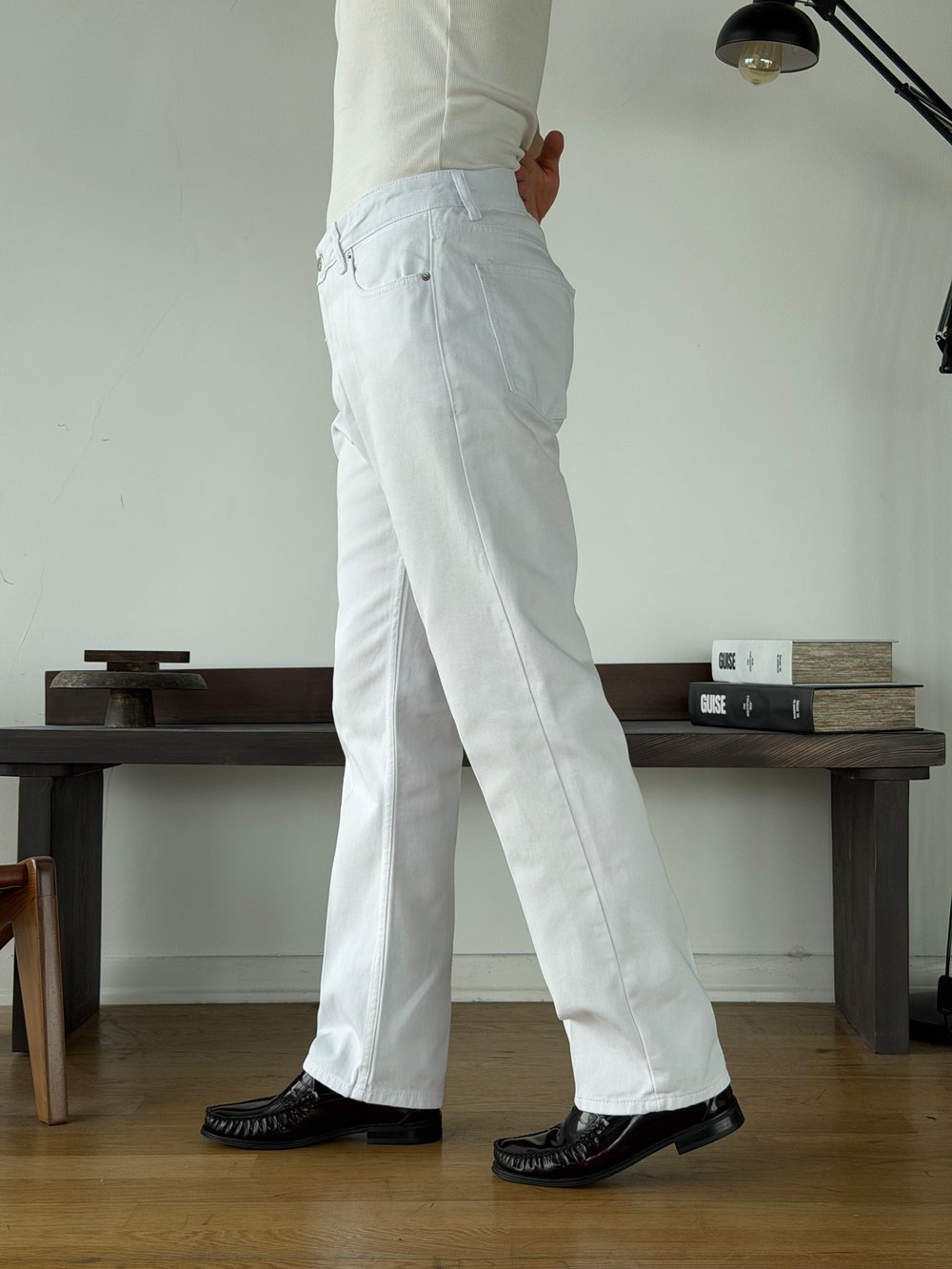 Vintal 80s Optik Beyaz Baggy Jean