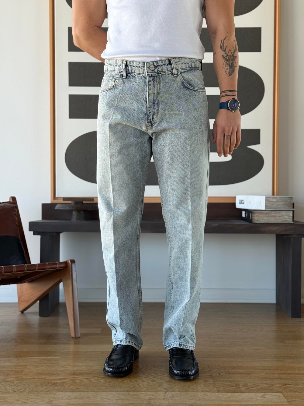 Vintal 80s Ice Blue Baggy Jean