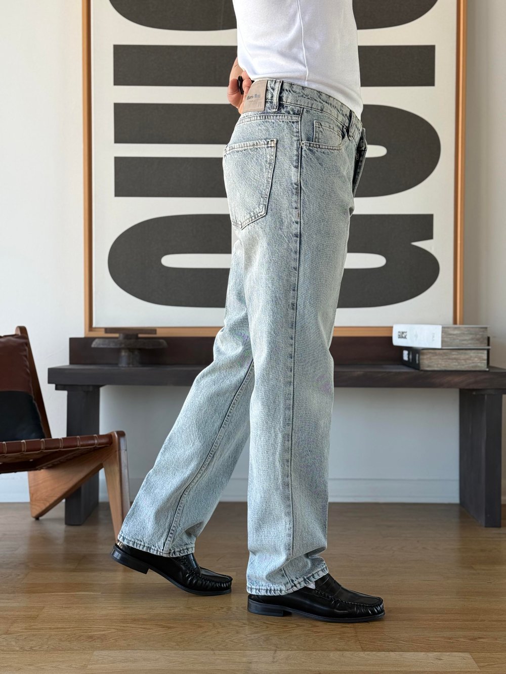 Vintal 80s Ice Blue Baggy Jean