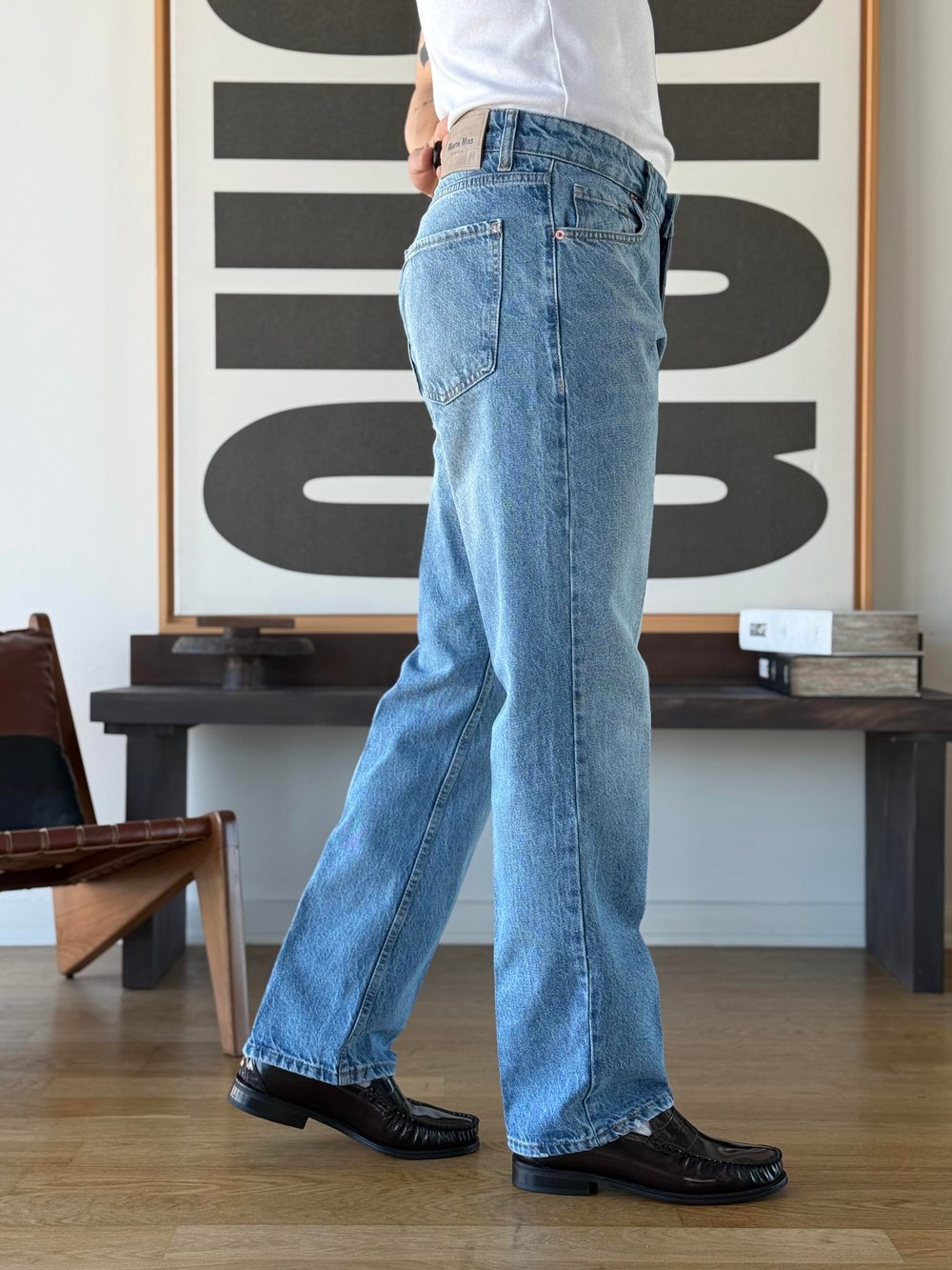 Vintal 80s Sky Blue Baggy Jean