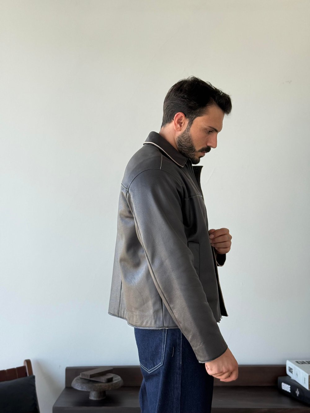 Zaur Suni Deri Siyah Mont