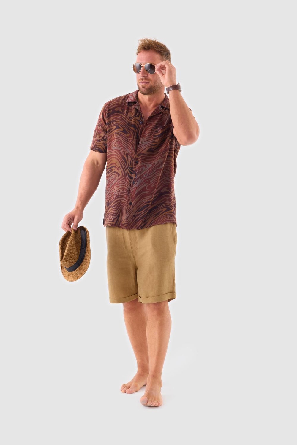 Brown Short-Sleeved Shirt