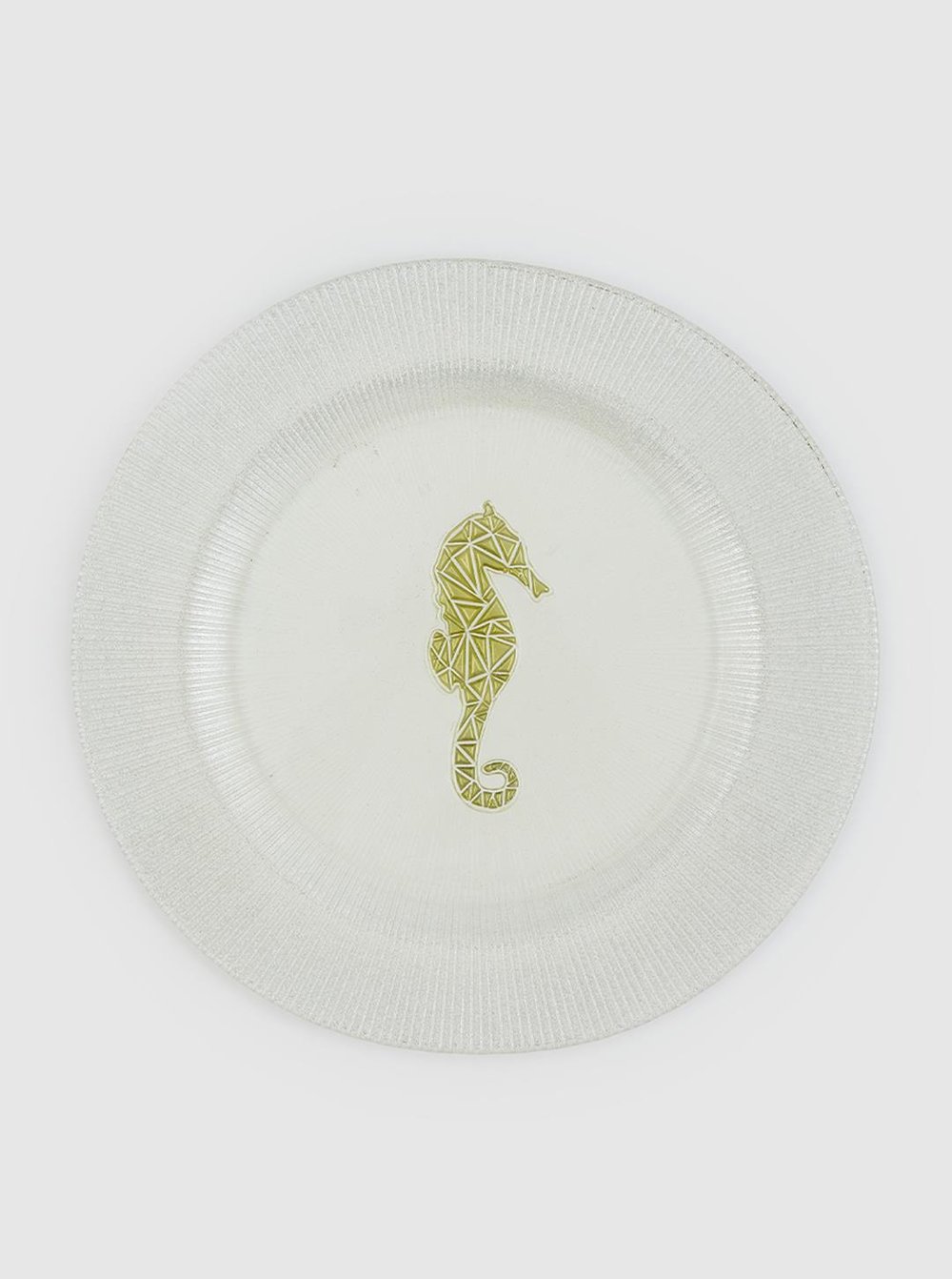 Silver Seahorse Charger Plate