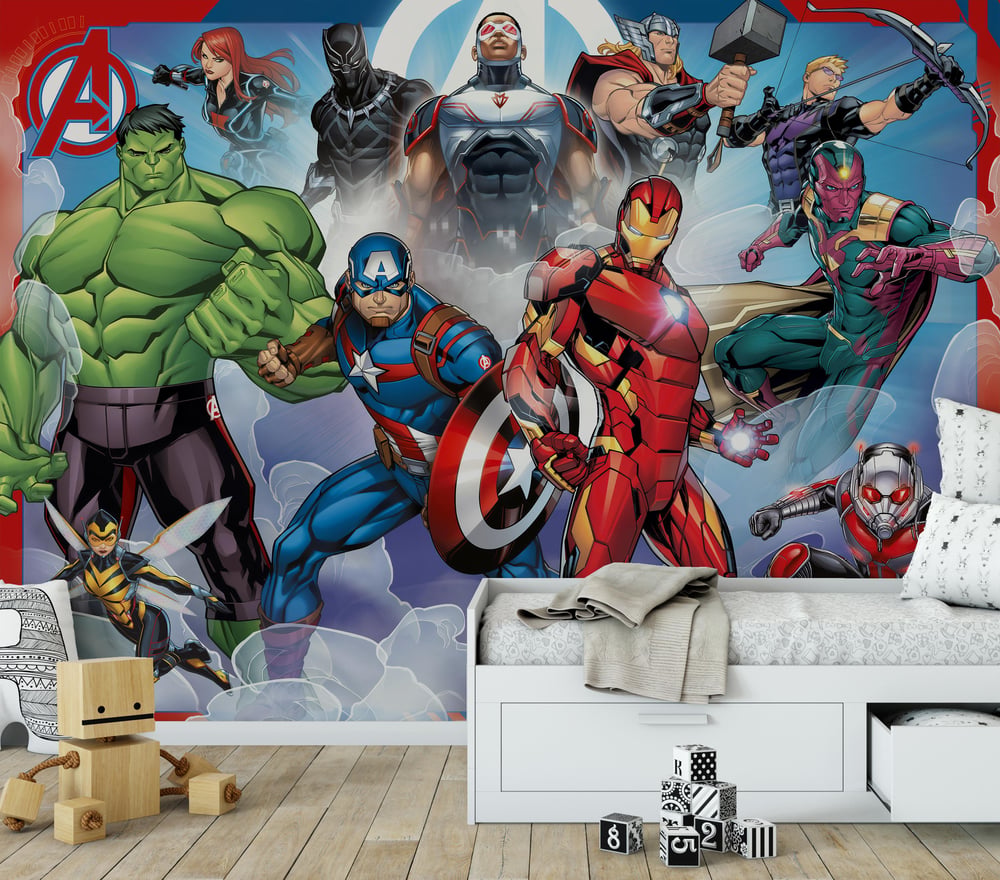 Avengers ve Süper Kahramanlar Hulk Ironman Çocuk Odası Duvar Kağıdı