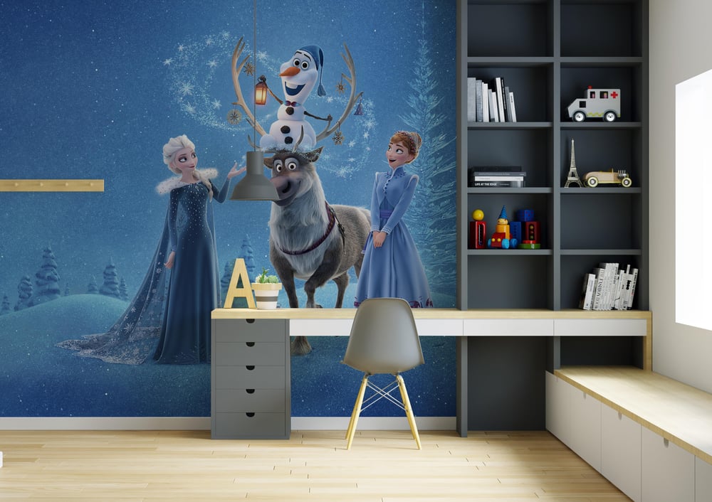 Frozen Elsa Olaf Buzlar Kraliçesi Çocuk Odası Duvar Kağıdı