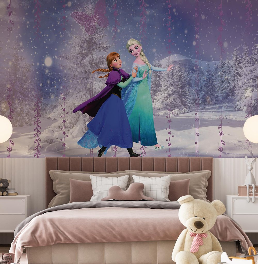 Frozen Kardeşler Buzlar Kraliçesi Çocuk Odası Duvar Kağıdı