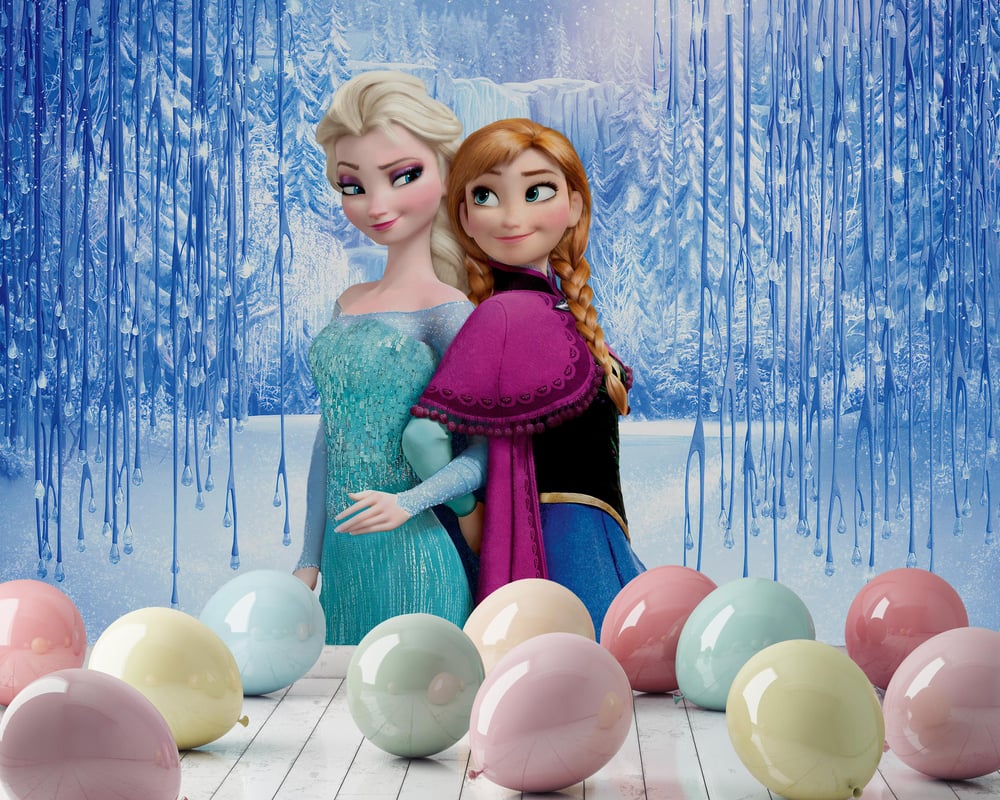 Karlar Ülkesi Buzlar Kraliçesi Elsa ve Anna Çocuk Odası Duvar Kağıdı