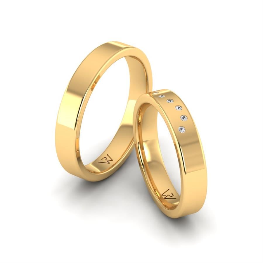Klasik Altın Romantik Sarı Altın Alyans