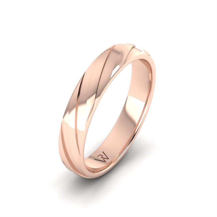 Saf Akıllı Rose Altın Modern Erkek Alyans