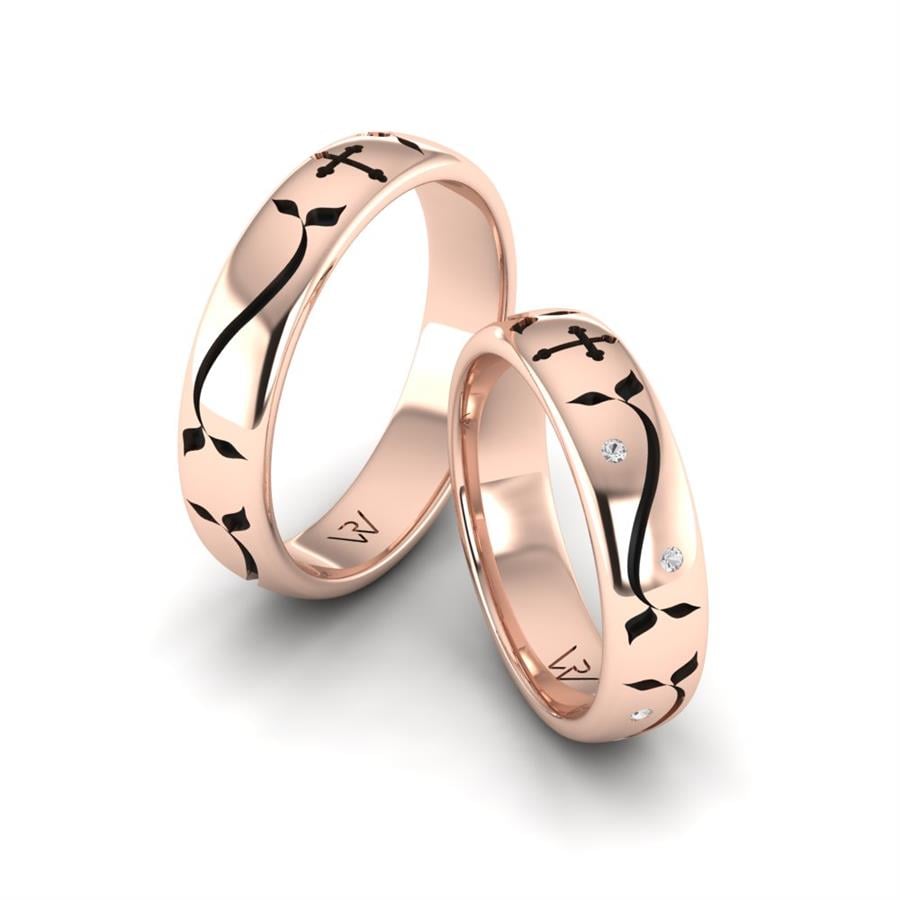 Modern Sonsuz Sallama Rose Altın Alyans