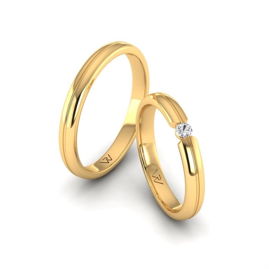 Modern Limoges Sarı Altın Alyans