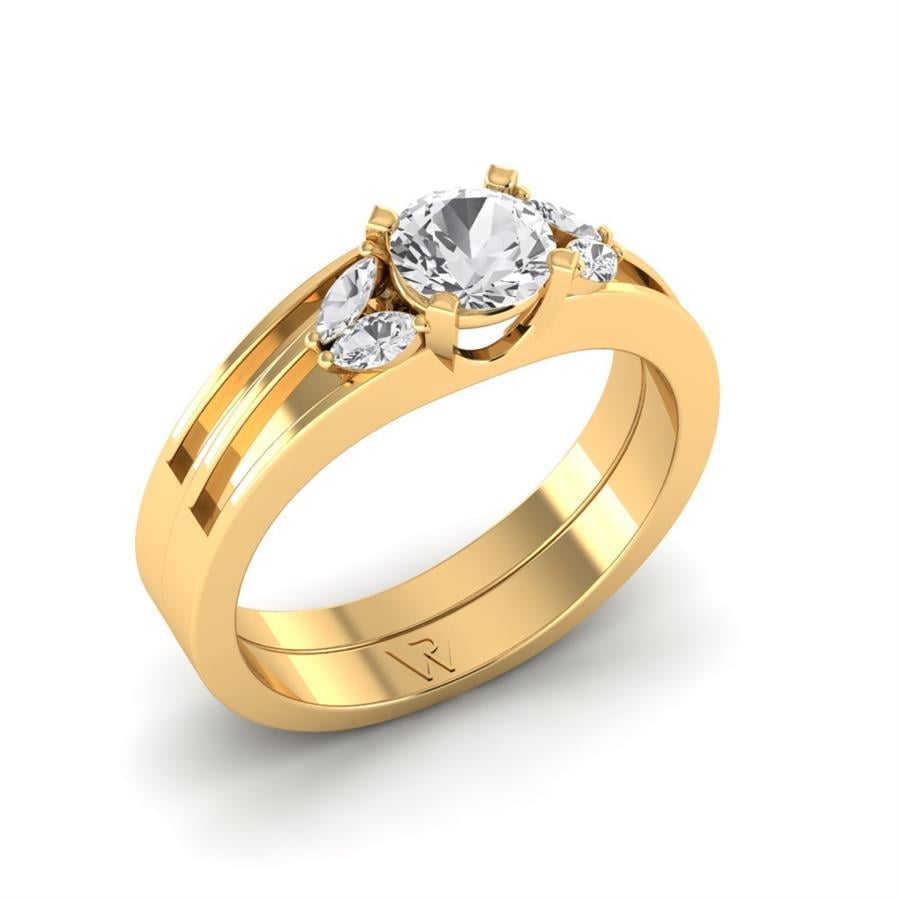 Natura Yüzük Sarı Altın Zirkon 0.80 Ct