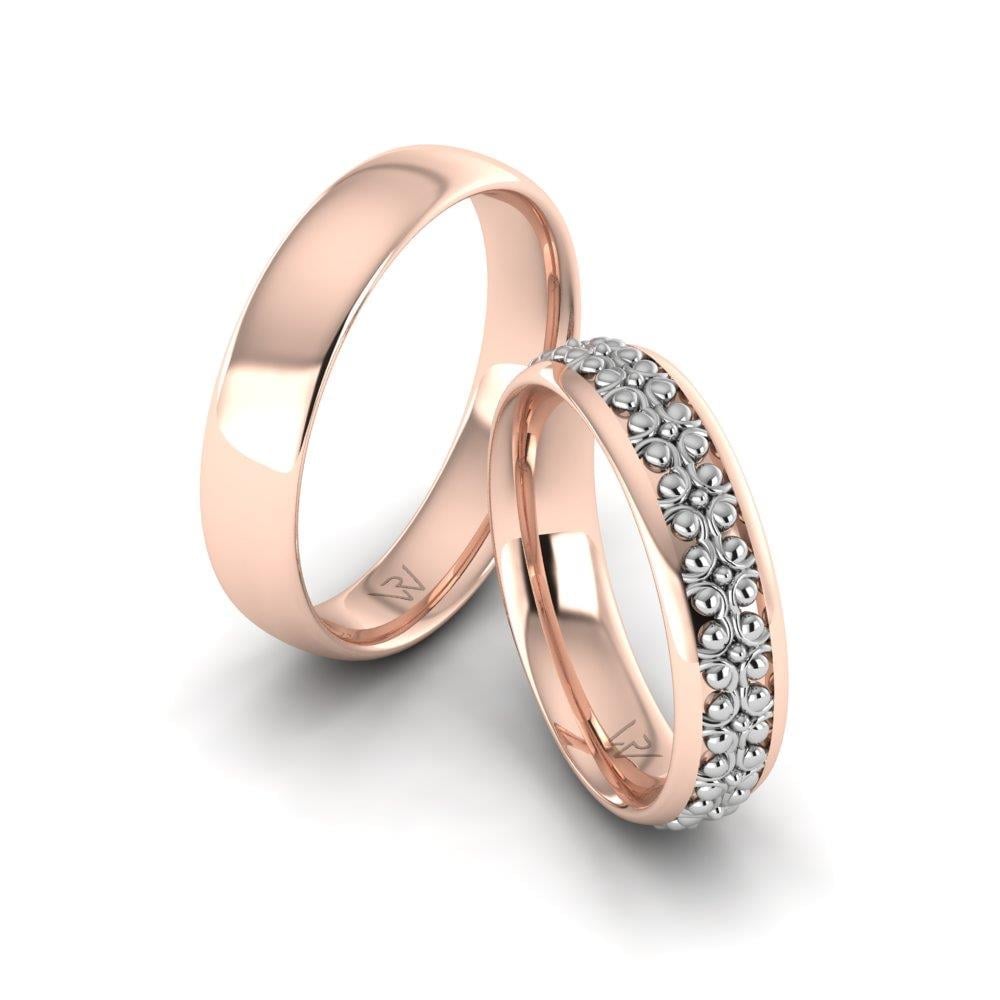 Cherishloom Modern Rose Altın Ve Beyaz Alyans