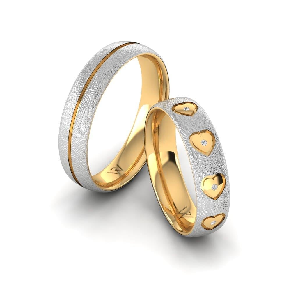 Taşlı Alyans Foreverrings Beyaz Ve Sarı Altın Zirkon
