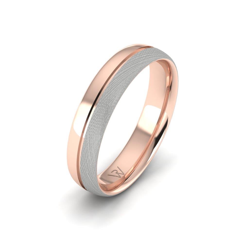 Lovelica Modern Erkek Alyans Rose Ve Beyaz Altın