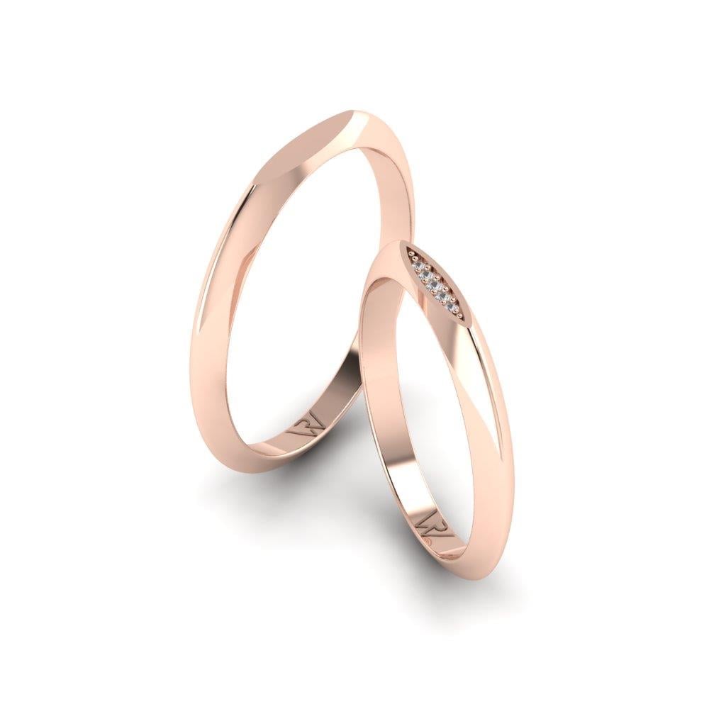 Lovepetal Taşlı Alyans Rose Altın Zirkon