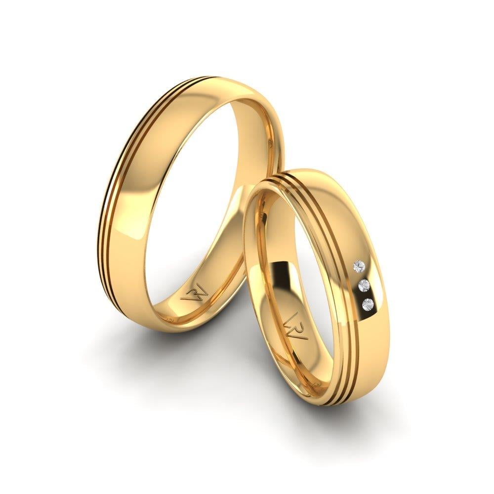 Loveradiance Taşlı Sarı Altın Alyans Zirkon