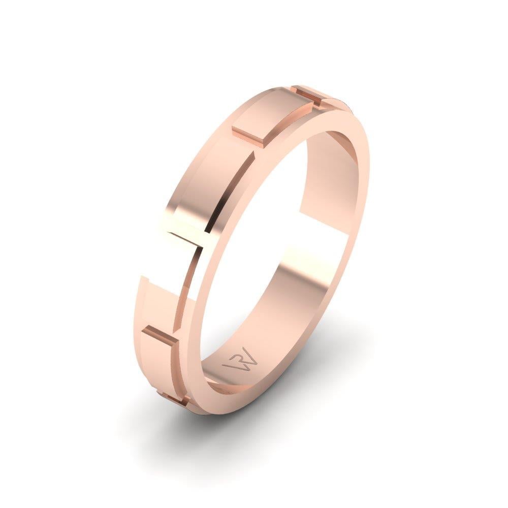 Lovewhisper Rose Altın Modern Erkek Alyans