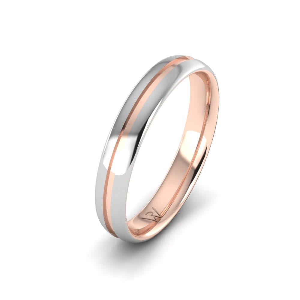 Passionbond Rose Ve Beyaz Altın Erkek Klasik Alyans