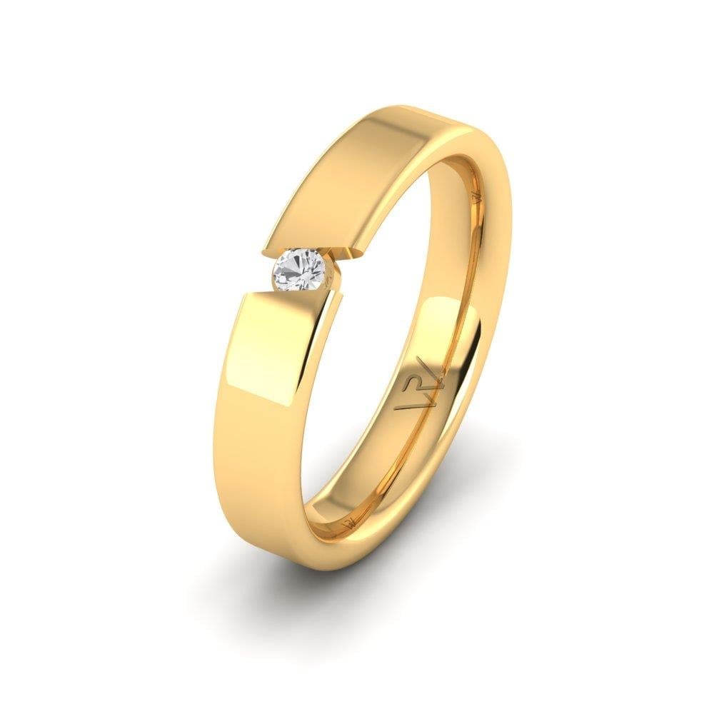 Radiantbands Sarı Altın Zirkon Taşlı Kadın Alyans
