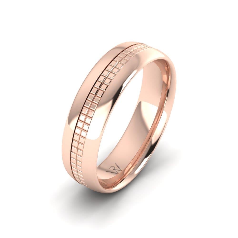 Romancea Rose Altın Modern Erkek Alyans