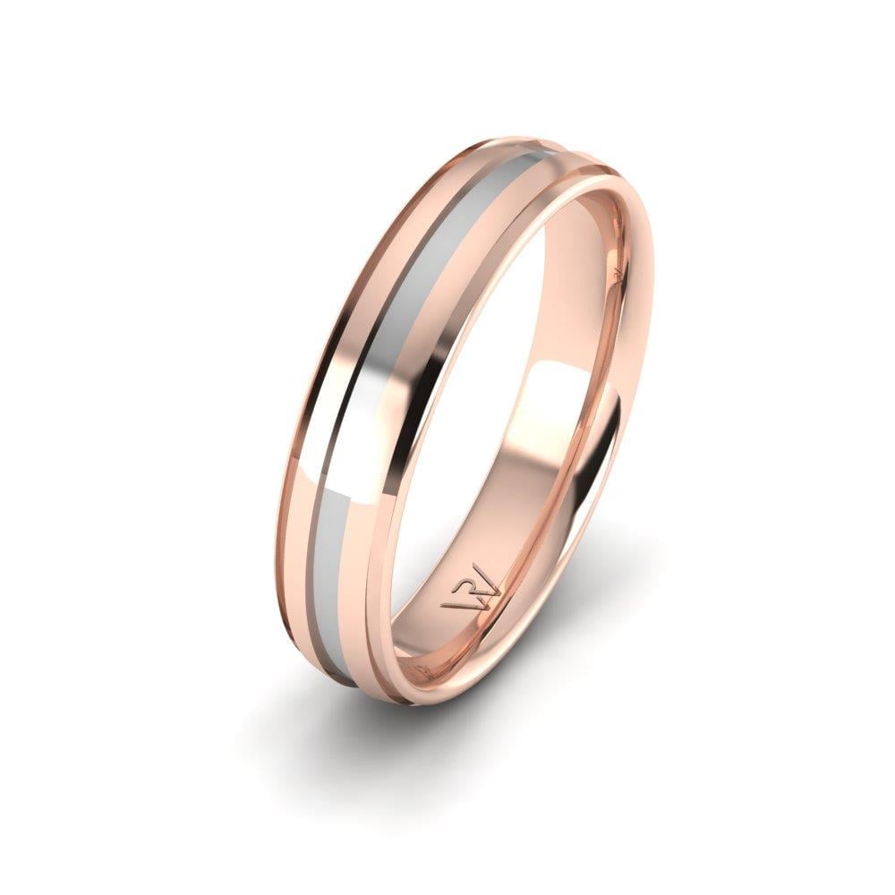Serenityloop Modern Erkek Alyans Rose Altın Ve Beyaz Altın
