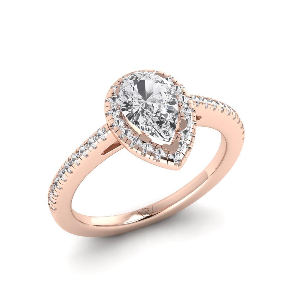 Solitaires Aimée Or Rose Oxyde de zirconium 1.30 ct