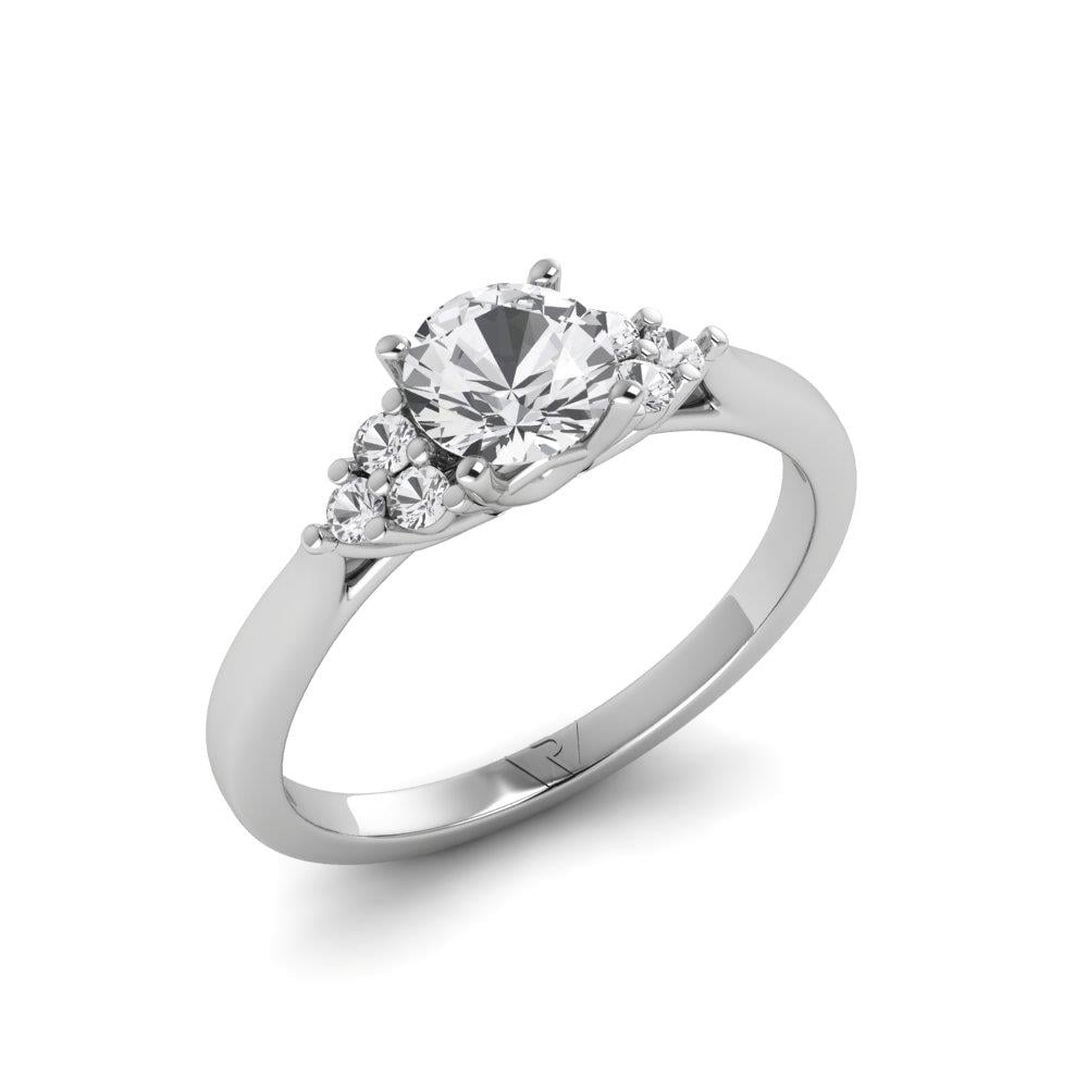 Solitaires Nacrée Or Blanc Oxyde de zirconium 0.8 ct