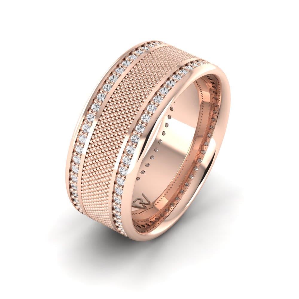Kadın Taşlı Alyans Weddingwave Rose Altın Zirkon