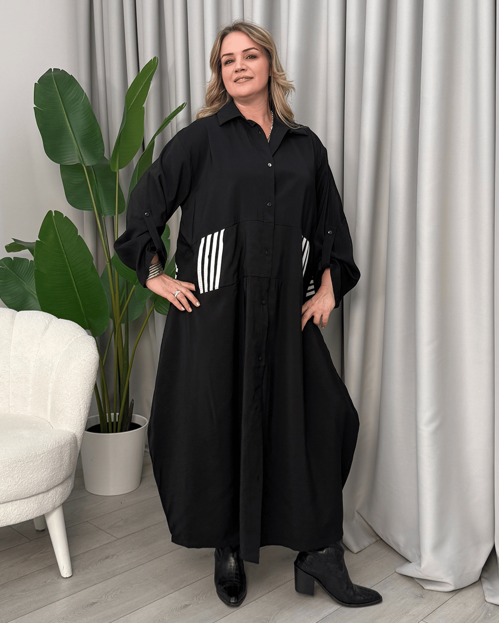 Adele Salaş Elbise Siyah