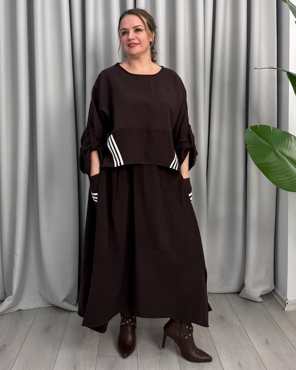 Adele Tasarım Takım Kahve Beyaz
