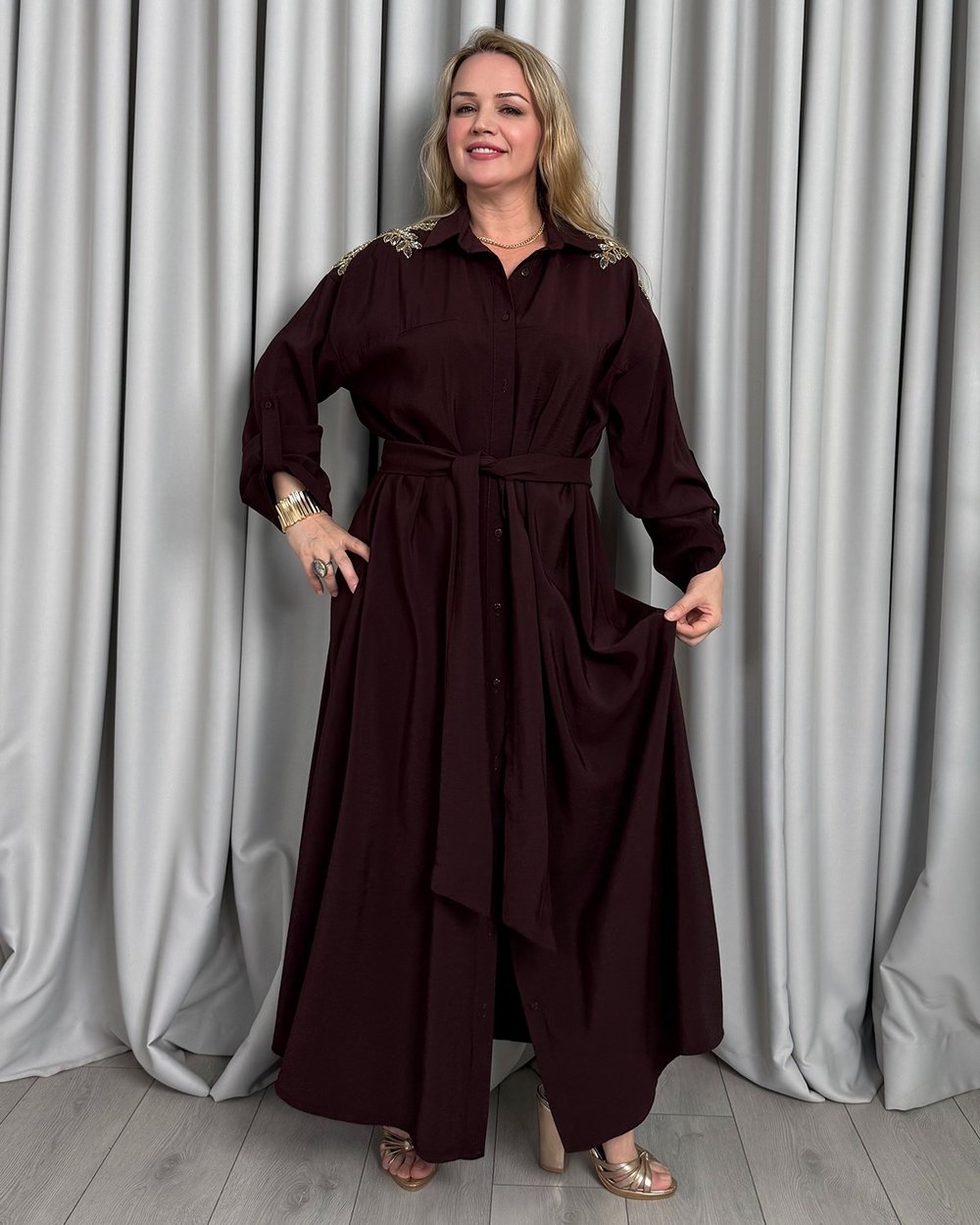 Belina Elbise Bordo