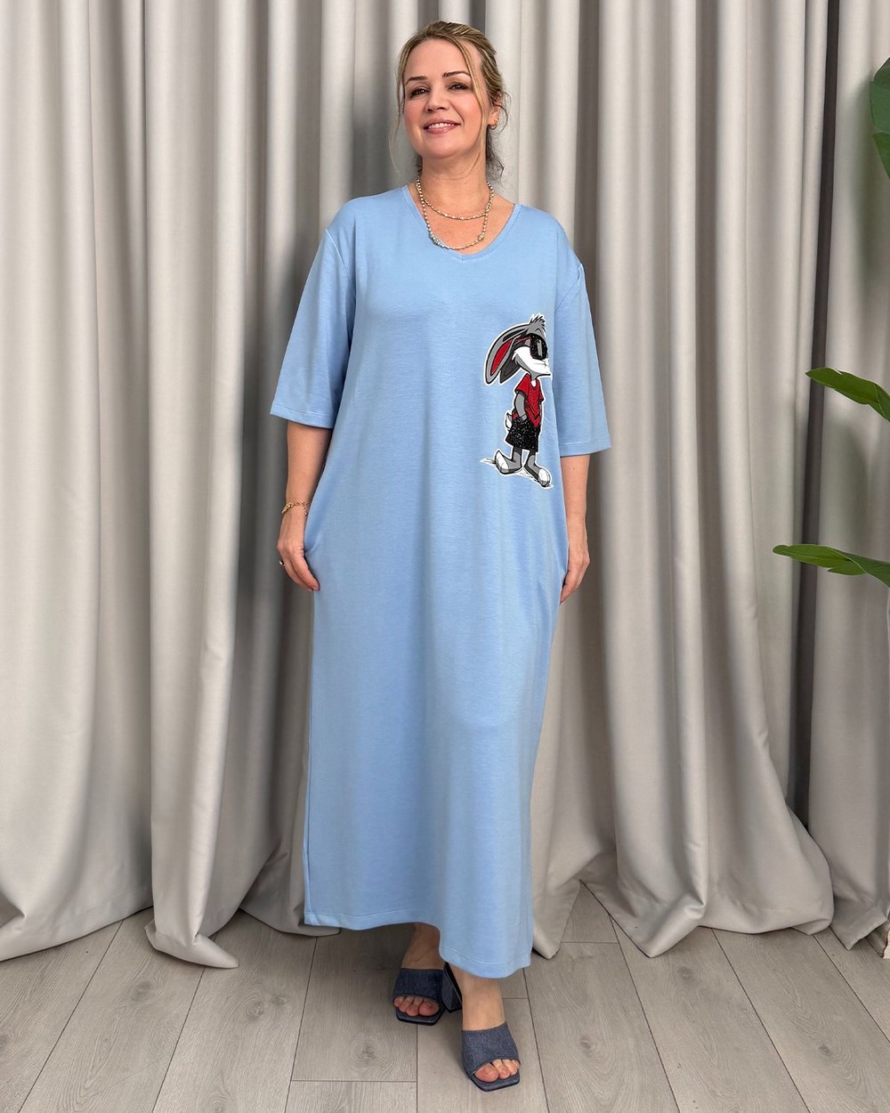Bunny Basic Elbise Mavi