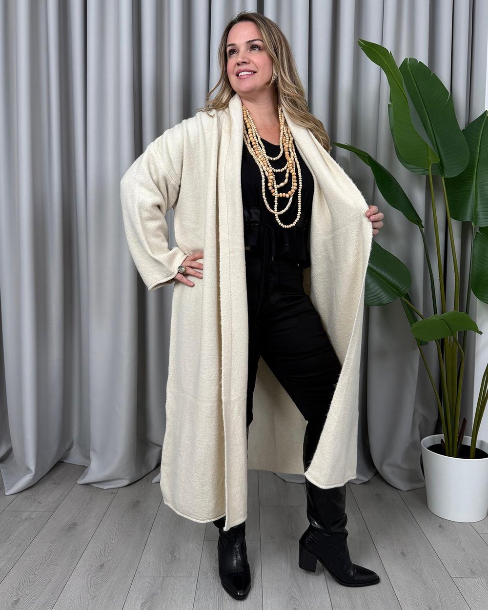 Helly Basic Hırka Ekru