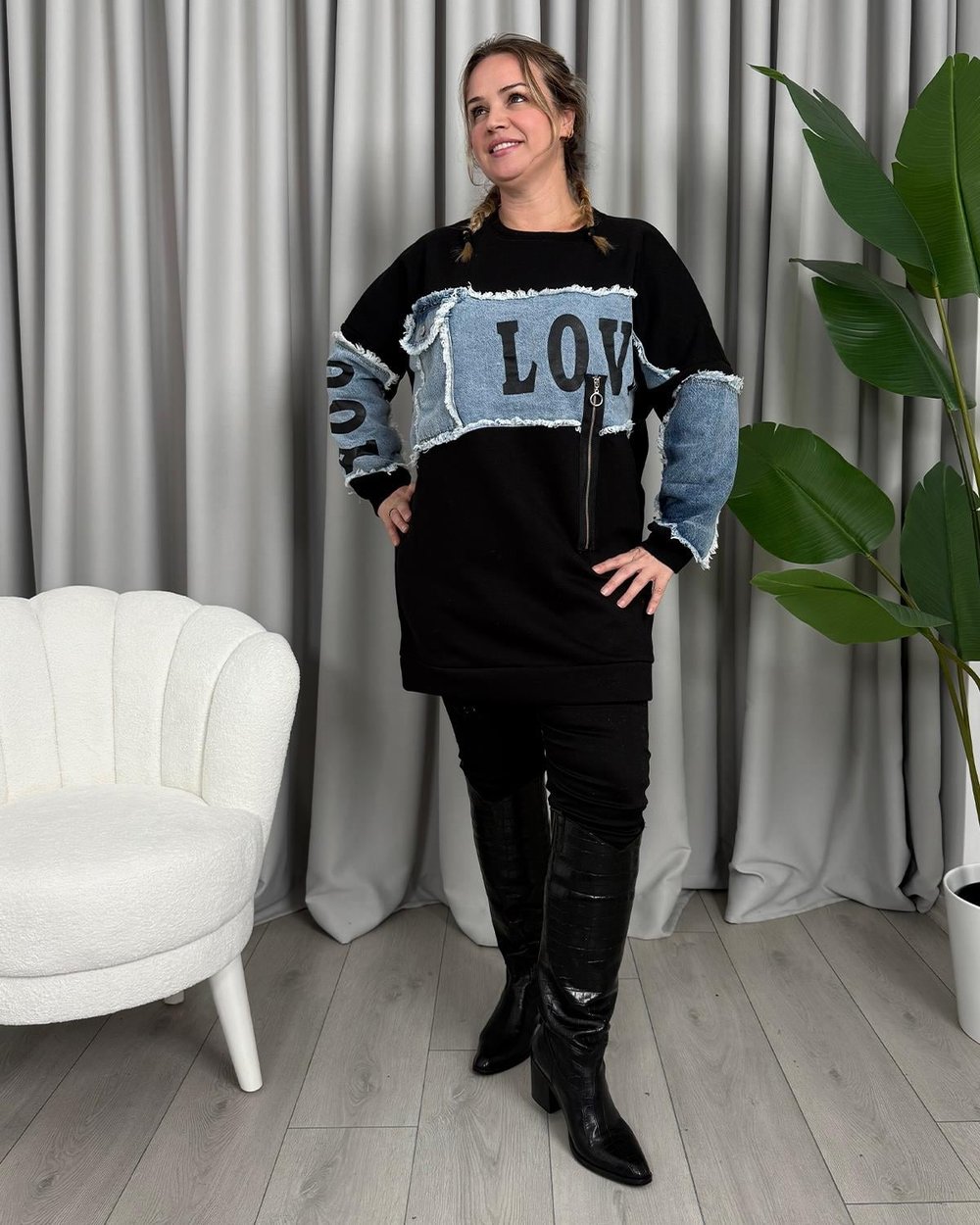 İcon Tasarım Sweatshirt Siyah
