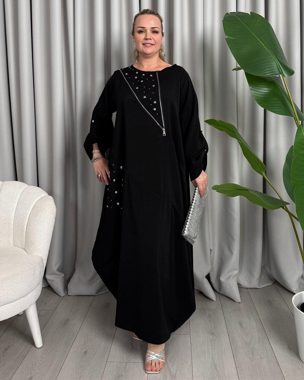 Maria Tasarım Elbise Siyah
