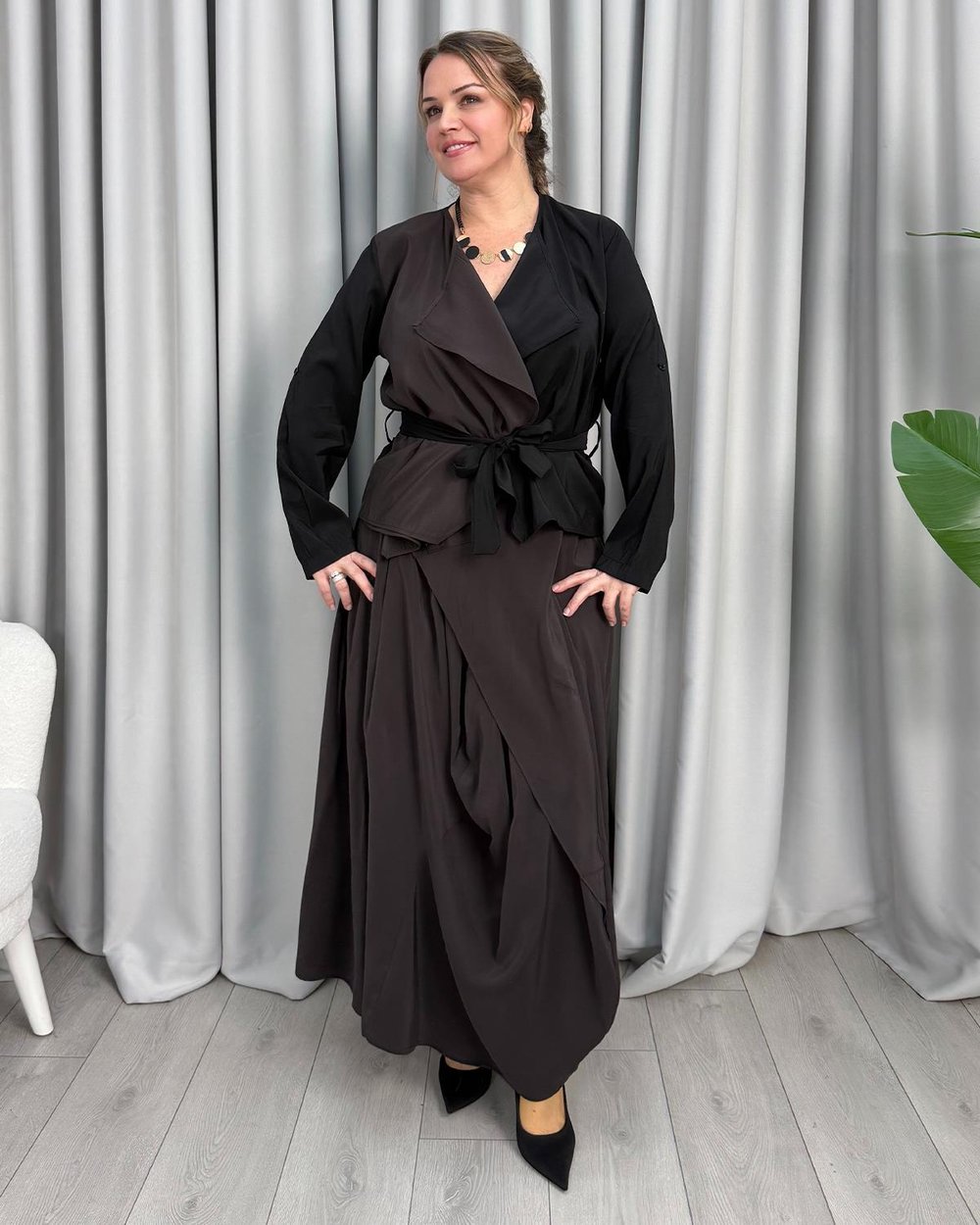 Maria Tasarım Takım Siyah Kahve