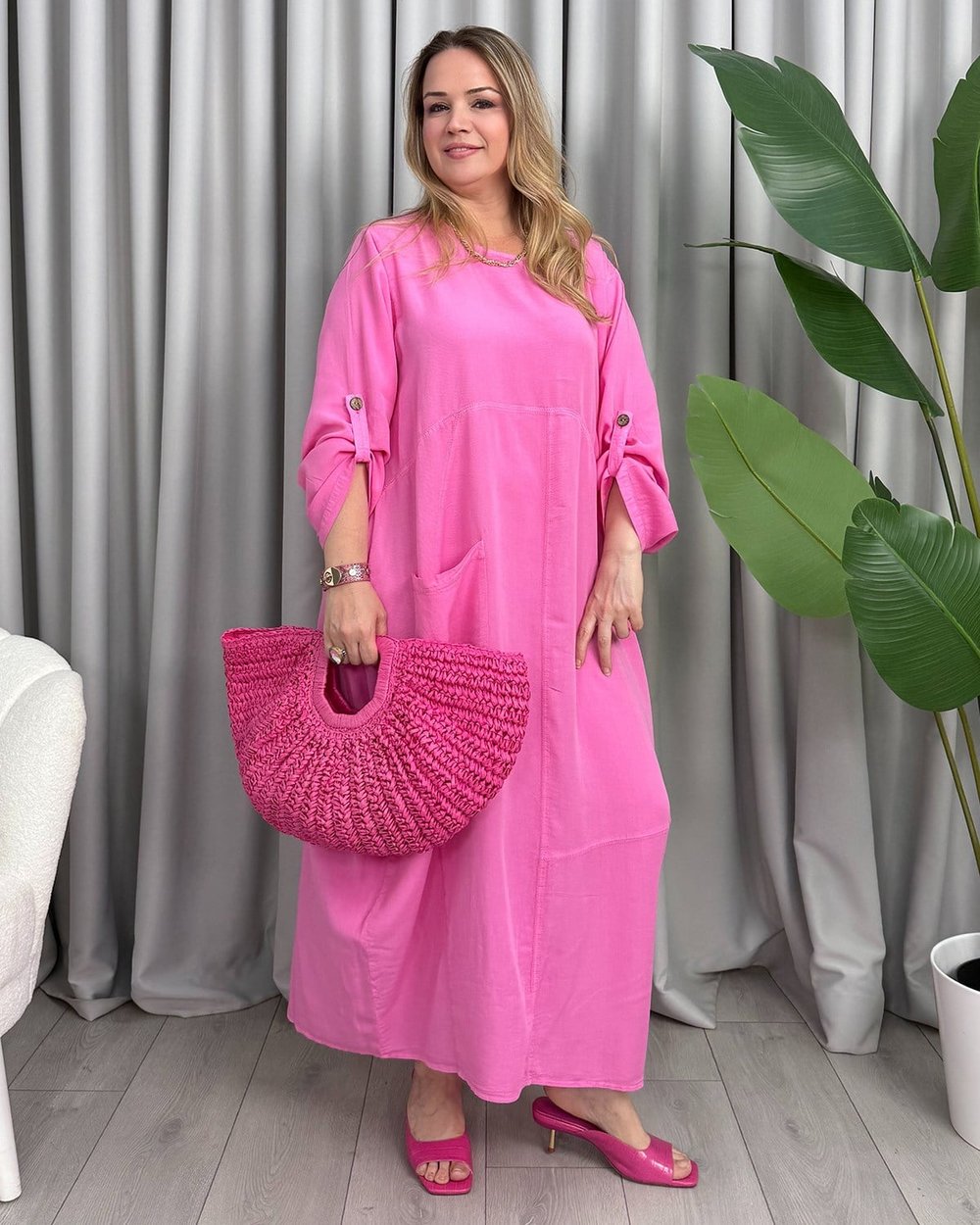 Mira Salaş Elbise Pembe