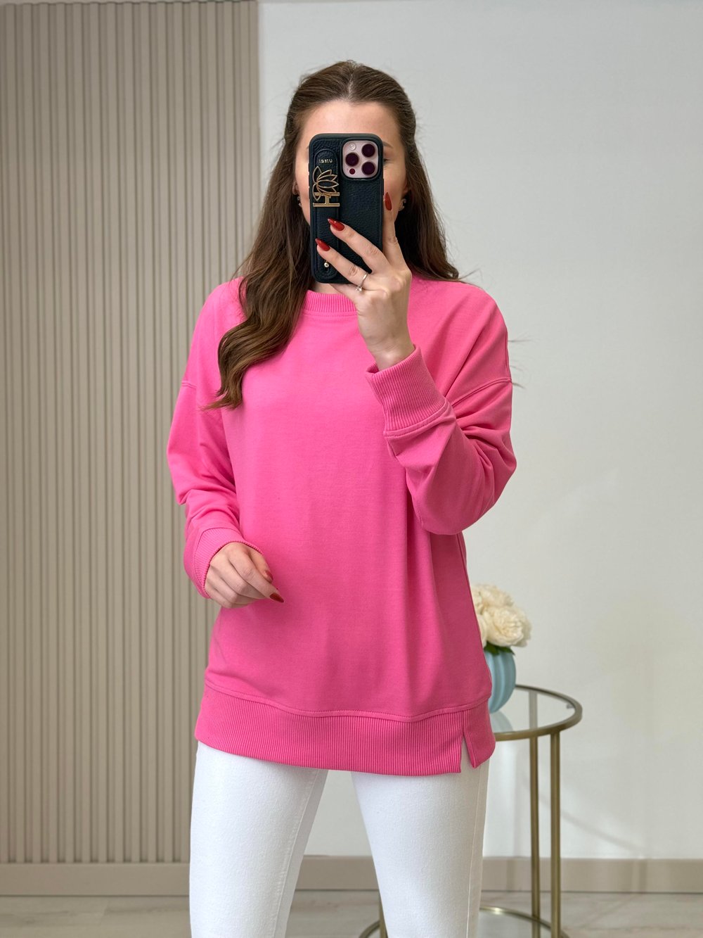 Basıc Sweatshirt Pembe 