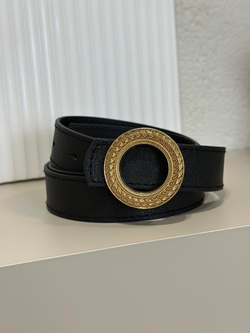Daire Gold Tokalı Kemer Siyah