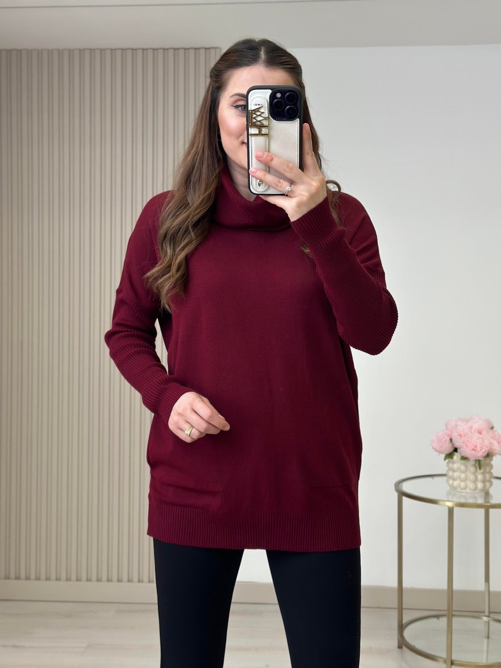 Degaje Yaka Cepli Triko Bordo